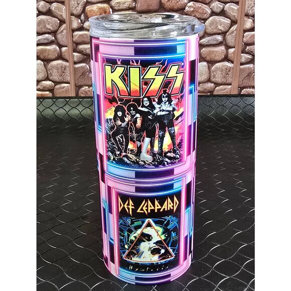 80's Hard Rock BandsDouble Walled  Stainless Steel Tumbler, Sublmation Ink #A53 - Picture 3 of 9
